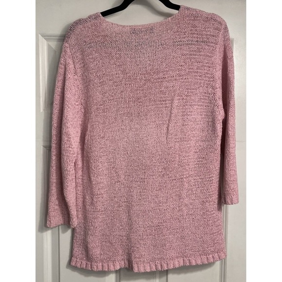 Cottage Country Raffia Loose Knit Sweater Women Pink Medium Pina‎ Lia - Picture 8 of 10